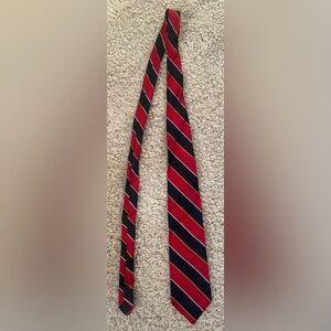 Brooks Brothers Red and Black Silk Tie with Gold Accents